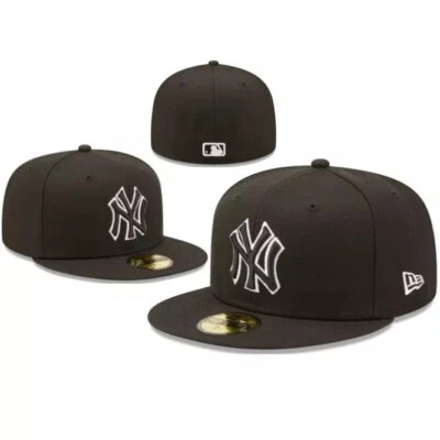 Gorra de béisbol de los Yankees de Nueva York Gorra de la era Sombrero de borde plano 59FIFTY Sombrero ajustado Foto 1 de 4