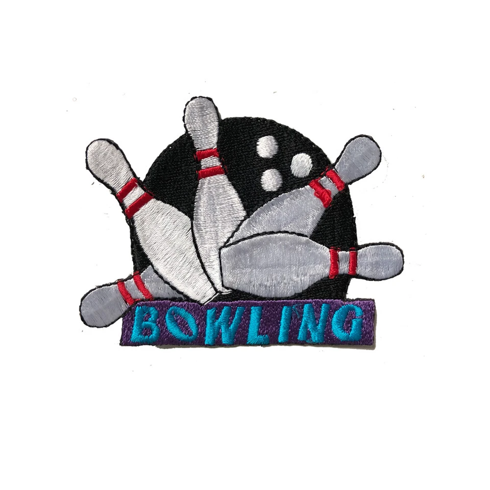 #3228 Alfinetes de bola de boliche bordados ferro em aplique adesivo - Imagem 1 de 1