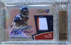 2011 FINEST RED REFRACTOR AUTO PATCH /50 VON MILLER RC BGS 9.5 POP 3 NO 10’S - Picture 1 of 3