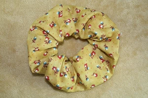 Scrunch-Ups HAIR SCRUNCHIES - Little Red & Teal Flowers, Stems Little Red Dots - Picture 1 of 4