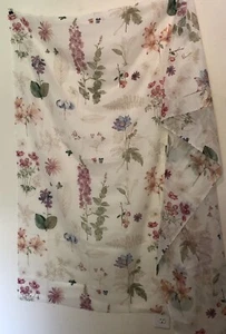 New Stunning White Floral Sheer Chiffon Fabric 1 And 1/2 Yards 58” White Flowers - Picture 1 of 10