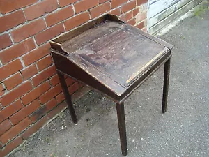 ANTIQUE VICTORIAN PINE CLERKS DESK BUREAU WRITING SLOPE SCHOOL DESK RUSTIC - Picture 1 of 12