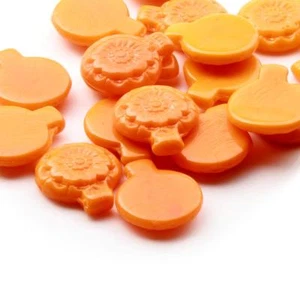 Menge (18) 21 mm Tschechische Deko Vintage Orange Blume Scheibe Anhänger Glasperlen - Bild 1 von 2