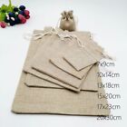 Brown Jute Drawstring Pouch Big Small Gift Jewelry Packaging Bags Pouches 10Pcs