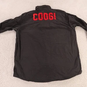 Coogi Shirt Mens Extra Large Black 100% Cotton Button Up Long Sleeve Felt Logo* - Picture 1 of 14