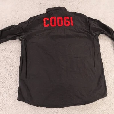 Coogi Shirt Mens Extra Large Black 100% Cotton Button Up Long Sleeve Felt Logo* - Image 1 of 4