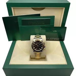 Rolex Daytona 116503 Stahl Gold Schwarz Diamant Zifferblatt Automatische Uhr B&p - Bild 1 von 8