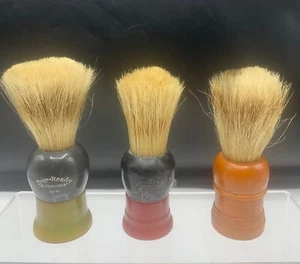 VINTAGE  SET OF 3 MEN'S  BAKELITE  SHAVING BRUSHES - Picture 1 of 6