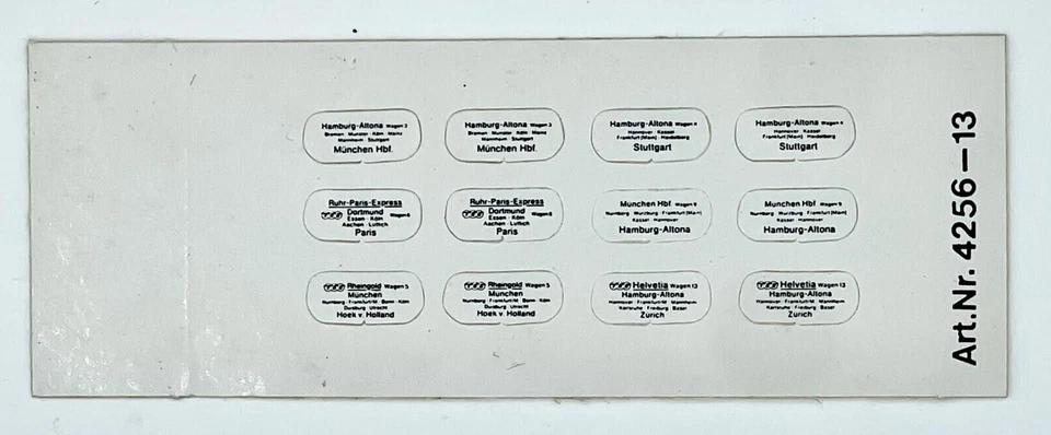 n°1 foglio tabelle di percorrenza adesive TEE e grandi espressi europei - Photo 1/1