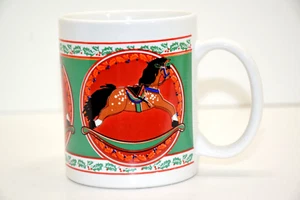 Houston Foods Coffee Mug Rocking Horse Holiday Christmas Mug HF 96 Vintage - Picture 1 of 7