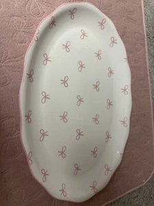 Pink Bow Platter Serving Tray - Bild 1 von 2