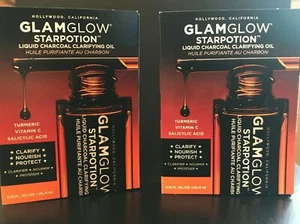 2 XGlamglow Starpotion Liquid Charcoal Clarifying Face Oil .13 Fl Oz Each Travel - Picture 1 of 2