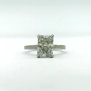Engagement Ring 14K White Gold ANY Diamond Cut Lab Created Solitaire - Picture 1 of 5