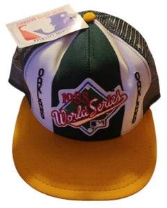 Vintage 1988 World Series Baseball Snapback Hat Oakland A's Dodgers Baseball MLB - Picture 1 of 3