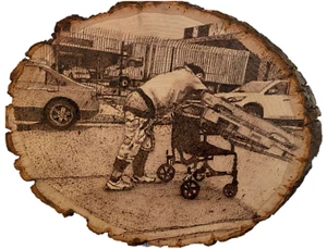 "Any Means Necessary" Original Pyrography (Wood burned, Hand-made, Fine Art) - Picture 1 of 1