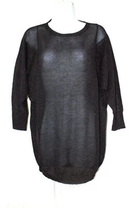 Vince 3/4 Dolman Sleeve Black Metallic Knit Sweater Top Size M - Picture 1 of 4