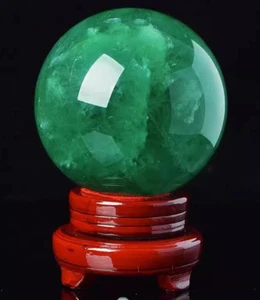 Natural Green fluorite Sphere quartz Crystal polished Ball Healing decor+stand - Picture 1 of 24