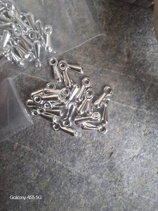 Konvolut 50 Mini Tropfen versilbert ca. 7 mm / 0,7 cm. - Bild 1 von 3