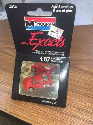 VINTAGE MONOGRAM MINI EXACTS FERRARI F-40 #2015 RED 1:87 SCALE HO - Image 1 of 4