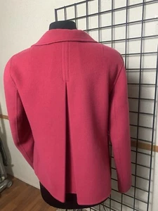 Vintage Talbots women size 8 Open Front 100% Wool Unlined Jacket Raspberry color - Picture 1 of 6