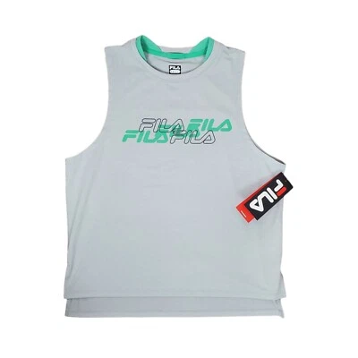 Camiseta sin mangas Fila para mujer M gris atlética gimnasio entrenamiento sin mangas NUEVA Foto 1 de 4