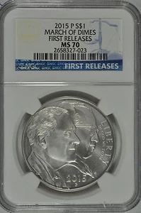 2015 P March of Dimes Uncirculated Silver Dollar NGC MS70 First Releases - Picture 1 of 5