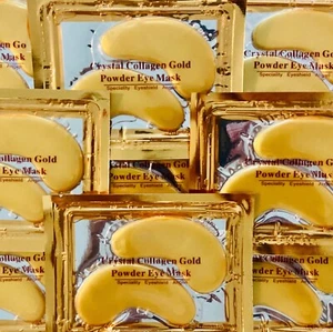 30 PAIRS Gold Crystal Collagen EYE Mask Wrinkle Anti Aging Moisturize Face Masks - Picture 1 of 12
