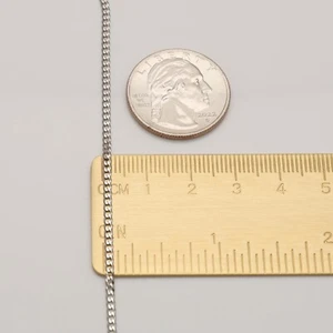10 Karat einfarbig weißgold kubanische Halskette Kette 2 mm 16-24 Zoll - rundes Bordstein Glied Frauen Männer - Bild 1 von 3