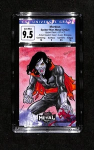 Morbius sketch card - Spiderman Metal 2022 - Leon Braojos - CGC 9.5 GEM MINT - Foto 1 di 2