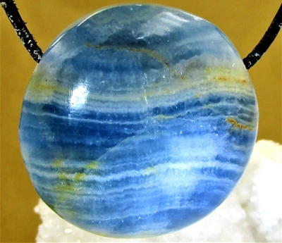 ARAGONIT BLAU XL natur Cabochon gebohrt  Anhänger A-Qualität   Nr.18 - Bild 1 von 2