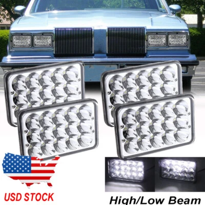 4pcs 4x6" LED Headlights Fit for Oldsmobile Cutlass 1980-1988 Chevrolet Isuzu - Image 1 of 4