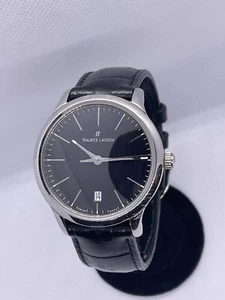 Maurice Lacroix Les Classiques 38 mm silberfarbenes Edelstahlgehäuse, schwarzes Leder - Bild 1 von 4