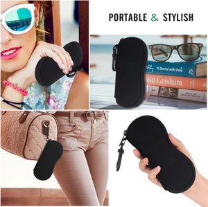 Sunglasses Soft Case Ultra Light Neoprene Zipper Eyeglass Case for Men Women - Picture 1 of 1