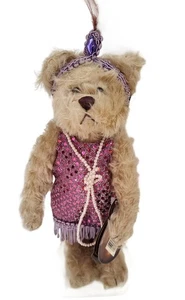 Oso botón de latón margarita siglo XX coleccionables con soporte y etiquetas 11" - Imagen 1 de 5