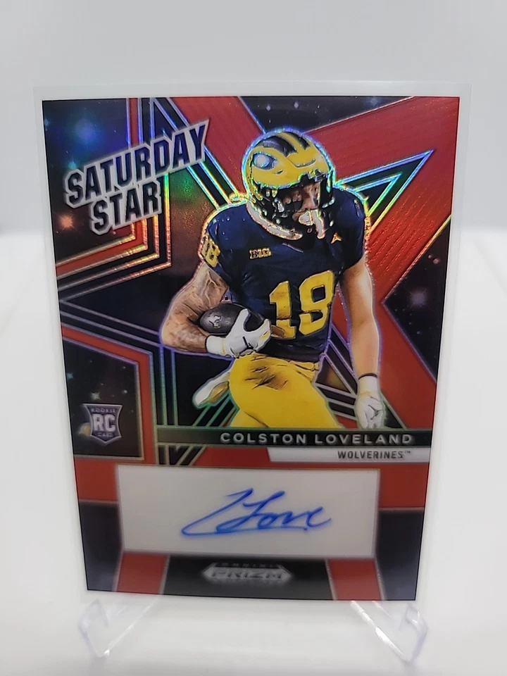 Selecciones de draft Panini Prizm 2025 Colston Loveland Auto 89/100 Red Prizm  Foto 1 de 2