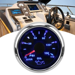 ˘Oil Pressure Gauge Pointer 52mm/2.0in 10‑184Ω Colourful Backlight Adjustable - Picture 1 of 12
