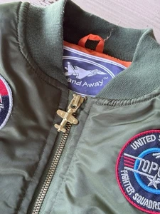 Up and Away USAF Type MA-1 Flight Bomber Jacket Green CHILD SIZE 7 - Picture 1 of 15