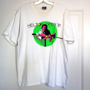 Screen Stars VtgT Shirt Helton Open Tennis Danville Indiana 1991 Thrashed XL - Picture 1 of 9