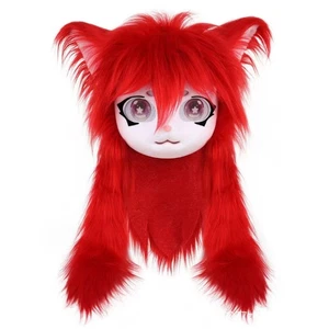 Furry Beast Head finished product Wearable headgear Cute Lolita Cat Head Ear 1PC - Picture 1 of 17
