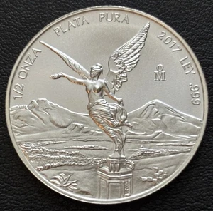 México 1/2 Onza Silver Libertad 2017 de GEM BU Roll - Imagen 1 de 6