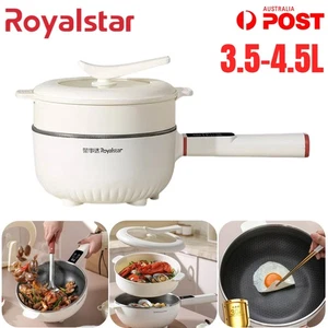 Royalstar Electric Cooking Hot Pot 3.5L 4.5L Cooker Steamer Frying Non-Stick Pan - Picture 1 of 24