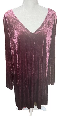 A.N.A. Vestido Terciopelo Manga Campana Talla XL Ciruela Rosa Columpio Fiesta Bruja Boho Gótico Foto 1 de 4