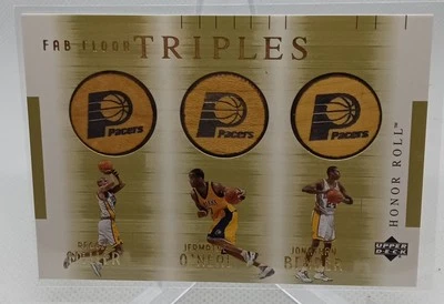 2001-02 Upper Deck Honor Roll Reggie Miller  O'Neal Bender Fab Floor Triples - Image 1 of 2