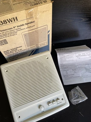 Altavoz intercomunicador interior 8" NOS Nutone IS-338WH nuevo caja abierta Foto 1 de 4