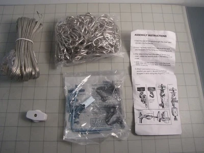 Kit de interruptor de gancho y cable Swag con cadena de 15' cable de 20' 2 ganchos para lámpara colgante NUEVO Foto 1 de 4
