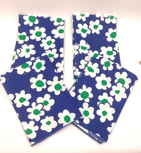 4 Servilletas de Algodón Vera Neumann Azul Blanco Margarita Estampado Floral 16"x16" Retro - Imagen 1 de 3