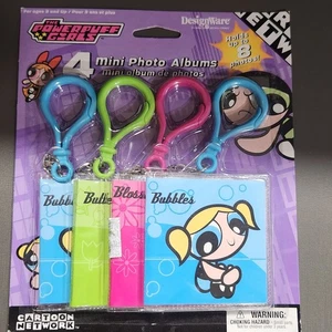 Powerpuff Girls Mini Photo Albums DesignWare Cartoon Network Keychain Vtg 90s - Picture 1 of 7