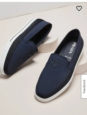 Zapatos mocasines sin cordones de nailon con logotipo triangular de PRADA para hombre Foto 1 de 4