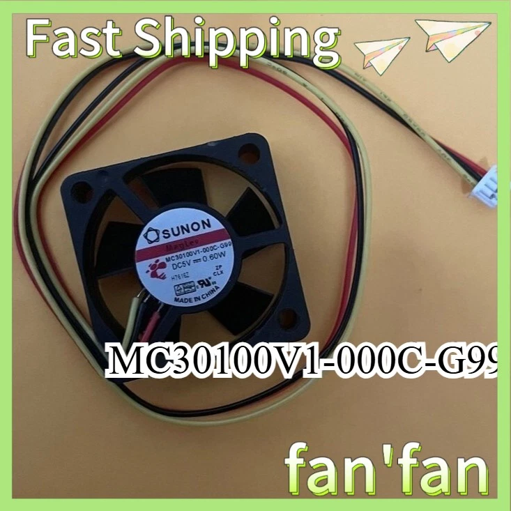 1X SUNON MC30100V1-000C-G99 3010 30mm 5V 0.60W 3-wire Cooling Fan Fast Delivery - Image 1 of 1
