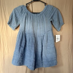 NEW Girls Polo Ralph Lauren Blue Denim Look Chambray Dress Size 4T 100% Cotton - Picture 1 of 16